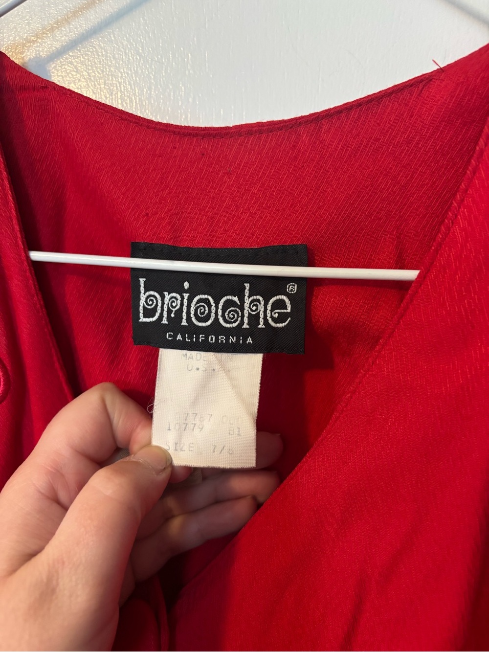 Vintage 90s Soft Girl Fashion Brioche Red Button-Front Women's Dress - Picture 3 of 5